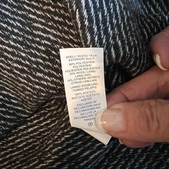 Lucky Brand Black & White Tweed Jacket size Large - Picture 6 of 8
